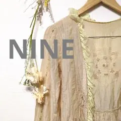 NINE ナイン カーディガン トップス 綿 絹 レース 刺繍 フリルのサムネイル