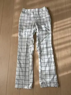 (アディダスゴルフ)レディース 防風・防寒ゴルフパンツ 白黒チェック