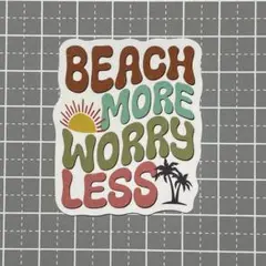 【A341】防水ステッカー ハワイ BEACH MORE WORRY LESS