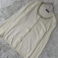 INED ビジュー付きカーディガン アイボリー 9