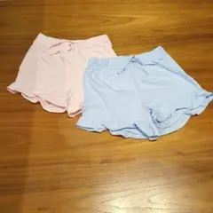 H&M 半ズボン 2枚セット ピンク 水色 104