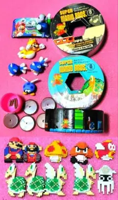 【18点セット】スーパーマリオファミコン レトロ柄 テープチョコエッグフィギュアのサムネイル