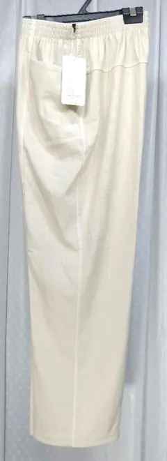 レディース ストレッチ カジュアルパンツ アイボリー Lサイズ