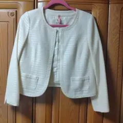 ホワイト ノーカラージャケット