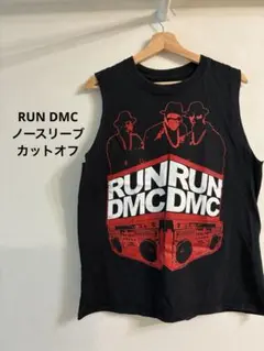 RUN DMC ノースリーブ カットオフ タンクトップ ブラック ヒップホップ