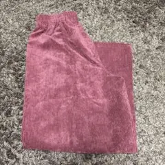 コーデュロイ ワイドパンツ ピンク レッド