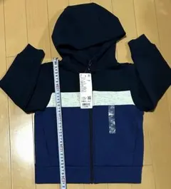【未使用タグ付き】UNIQLO キッズ フルジップパーカー 110 ネイビー