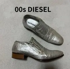 希少　00s diesel サイドジップ　レザーシューズ　26㎝ シルバーのサムネイル