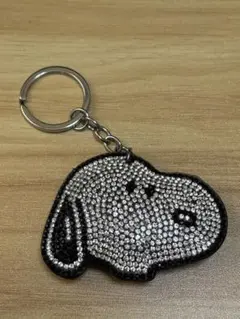 スヌーピー　キラキラ　ストーン　キーホルダー　フェイス　SNOOPY