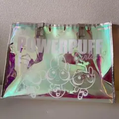 パワーパフガールズ ホログラムトートバッグ　オーロラバッグ　メタリックシルバー