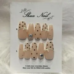 No.20 ネイルチップ ガーリー ドット ピンク