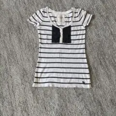 Abercrombie & Fitch ボーダーTシャツ レース装飾 XSのサムネイル