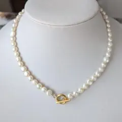 パールネックレス　淡水真珠　本真珠　冠婚葬祭　バロックパール　ステンレス　新品