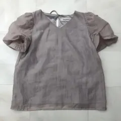 ミッシュマッシュ Vネック パフスリーブ 半袖 ブラウス Mのサムネイル