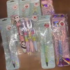 カスタム　ボールペン　セット　パンダ　多色　単色　リボン　プレゼント　11本