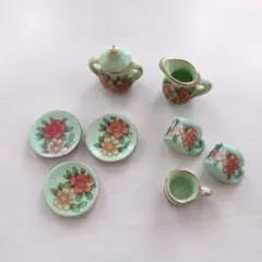 ミニチュアティーセット 花柄 陶器