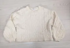 GLOBAL WORK アイボリー ケーブルニットセーター 160cm