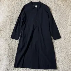 【美品】マーガレットハウエル　シャツ　ワンピース　ネイビー　サイズ2