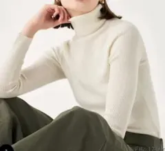 【未使用】メリノリブタートルネックセーター