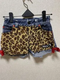 BLOCヒョウ柄デニムショートパンツ