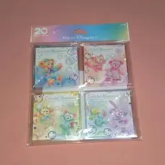 ダッフィー＆フレンズ　カラフルハピネス　メモ4個＋ポストカードクリアホルダー