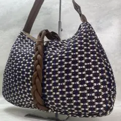 GIVENCHY ジバンシー 幾何学模様 帆布×本革 レザー トートバッグ 白黒