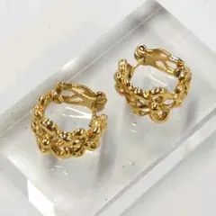 Vintage flower ゴールドイヤリング