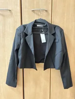 ショート丈ジャケット グレー ブラック