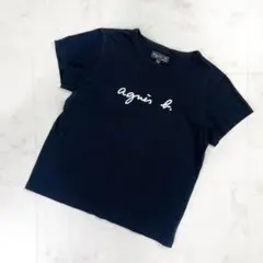 アニエスべー ブランドロゴクルーネックTシャツ 半袖 黒 T2*MD872