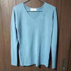 AZUL BY MOUSSY Vネック長袖ニット ライトブルー