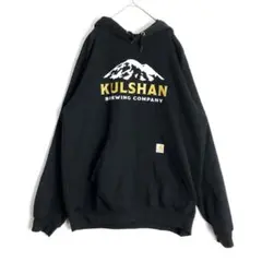 3187 Carhartt カーハート　パーカー　企業　ロゴ　裏起毛　黒