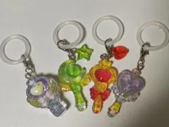 魔法のステッキ風 キーホルダー 4個セット