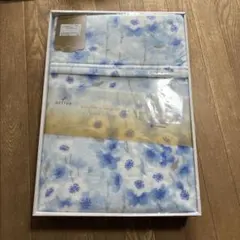 京都西川　ニューマイヤー毛布 140cm x 200cm 花柄ブルー