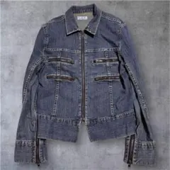 Y2K denimjacket gimmick zip grunge short