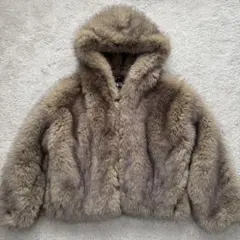 ZARA フェイクファーパーカー　ファーコート　フード付き
