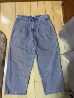 ブルーワイドデニムパンツ