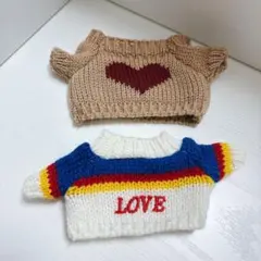 ニット ぬいぐるみ用セーター 2点セット 15cm20cm ぬいぐるみ用