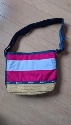 美品【レスポートサック】シンプル 無地 バイカラー ショルダーバッグ