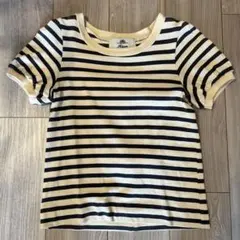 Kaon アイボリー×グレー ストライプ Tシャツ Sのサムネイル