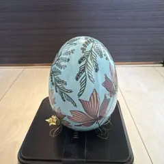 植物モチーフの卵型小物ケース