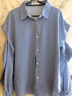 hudson honey ボーダー シャツ　青