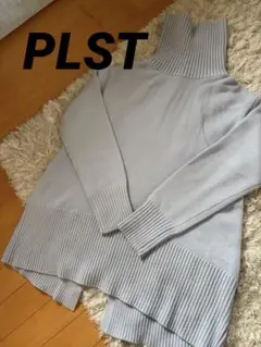PLST エクストラファインメリノウールミドルゲージタートルネックセーター
