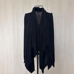希少美品　アタッチメント　黒　ロングストールアシンメトリーカーディガン 希少美品 アタッチメント 黒 ロングストールアシンメトリー
