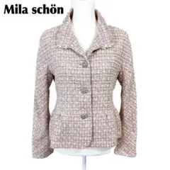 【美品】 Mila schon ツイードテーラードジャケット 42 ピンクのサムネイル