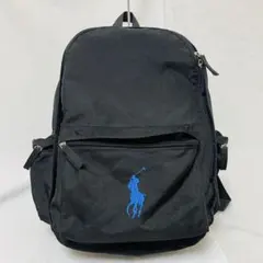 ポロラルフローレン ナイロン リュック ブラック ブルーホース 刺繍ロゴ