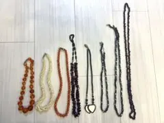 ビーズシルバーネックレスセット　8点まとめ売り