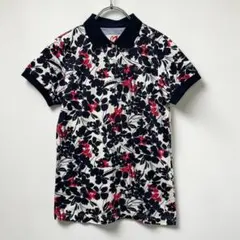 マスターバニー ポロシャツ 花柄 半袖 2 ゴルフ 総柄 レディース ネイビー