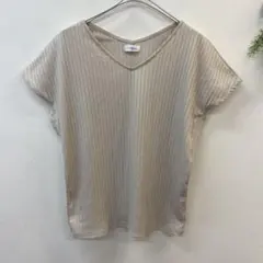 s.Navy. リブVネックTシャツ ベージュのサムネイル