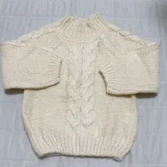 petit main アイボリー ケーブル編み セーター M100〜110cm