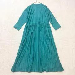 【新品未使用】ダーマコレクション　バンドカラーギャザーシャツワンピース　コットン